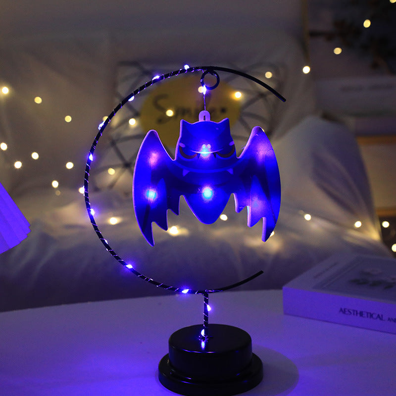 Lampada decorativa da modellazione in ferro battuto a LED per Halloween, lampada decorativa per atmosfera