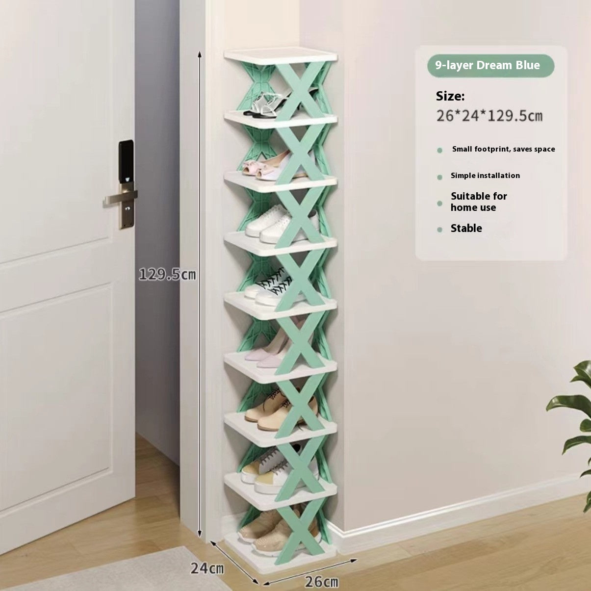 Dust-proof Door Narrow Folding Shoe Rack For Small Office Dormitory