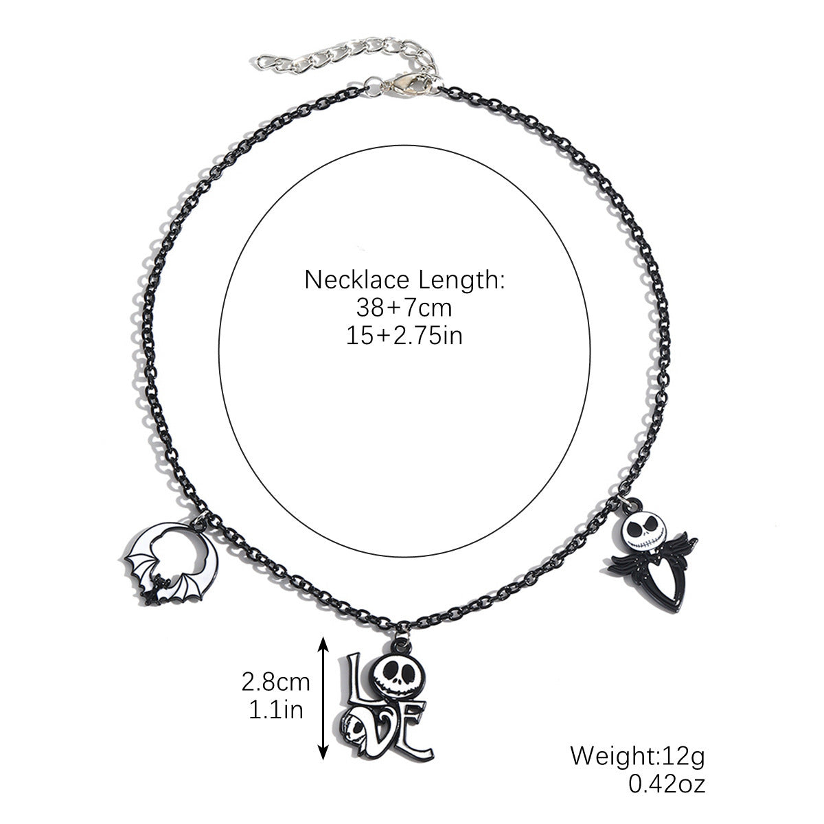 Collana di Halloween Pipistrello Fantasma Teschio Ciondolo Zucca Ragno Accessori