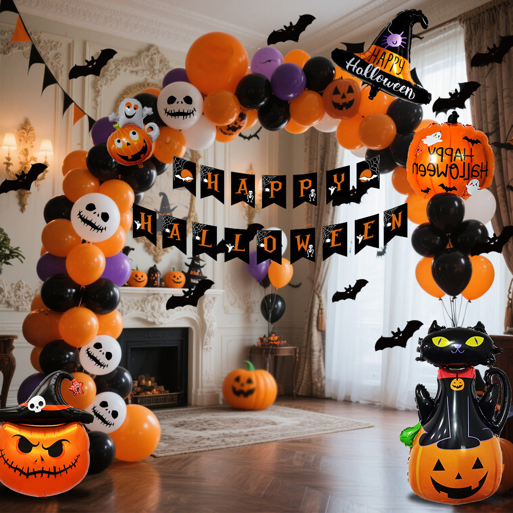 Set di palloncini con bandiera da appendere per Halloween, decorazioni per feste