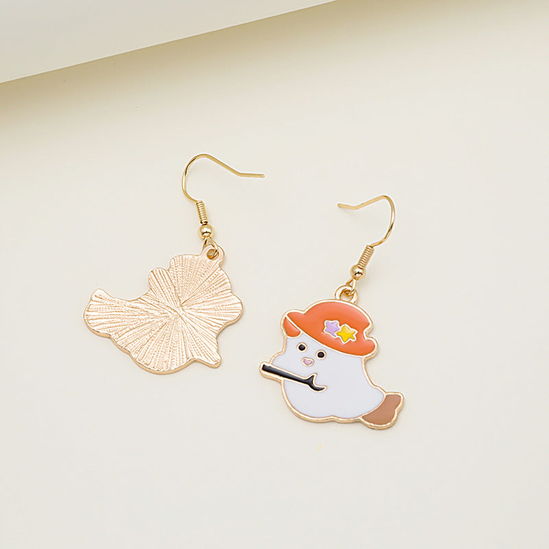 Orecchini carini a forma di zucca di Halloween con gocce d'olio