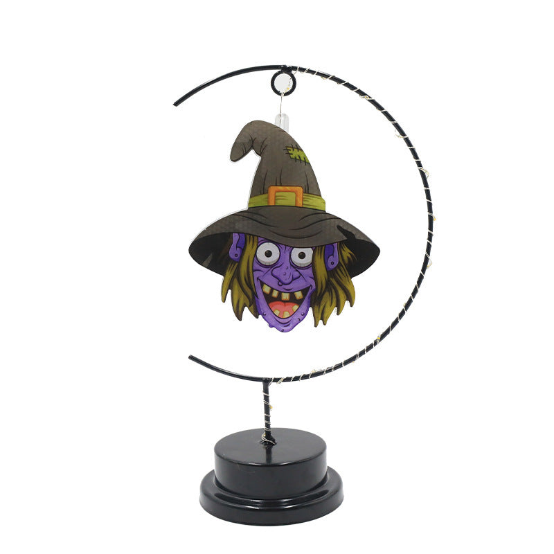 Lampada decorativa da modellazione in ferro battuto a LED per Halloween, lampada decorativa per atmosfera