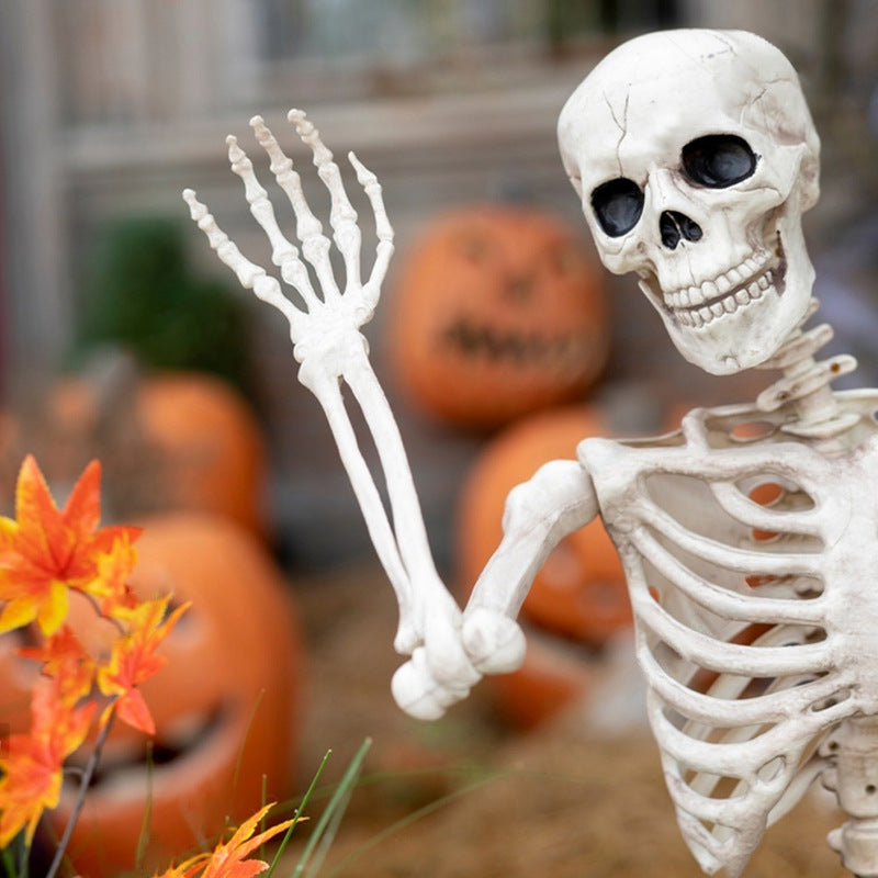 Halloween Movable Joint Skeleton Plastic Model 90cm Party Outdoor Decoration Props