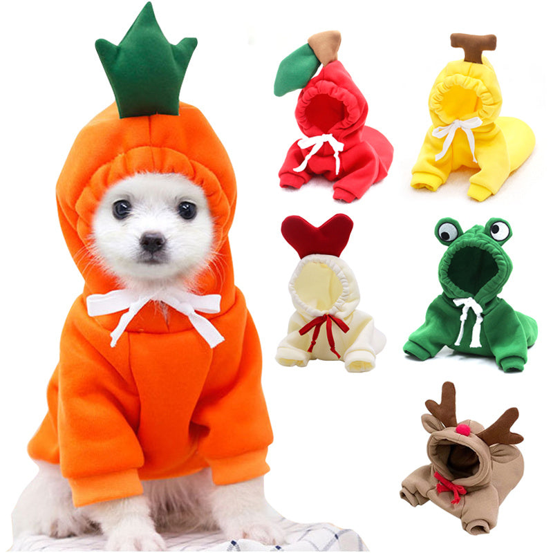 Dog Hoodies Winter Warm Fleece Pet Clothing Outfit
