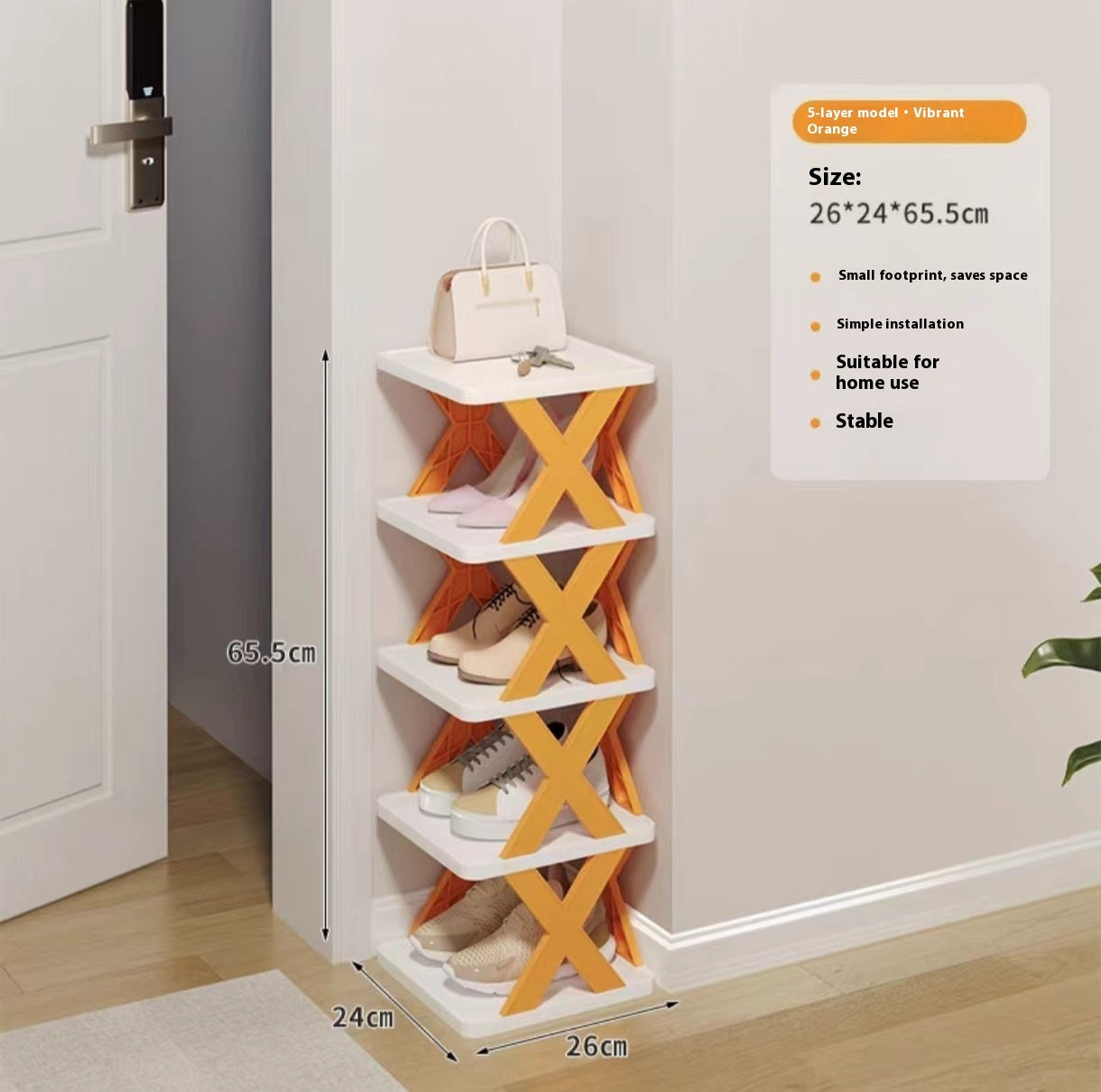 Dust-proof Door Narrow Folding Shoe Rack For Small Office Dormitory