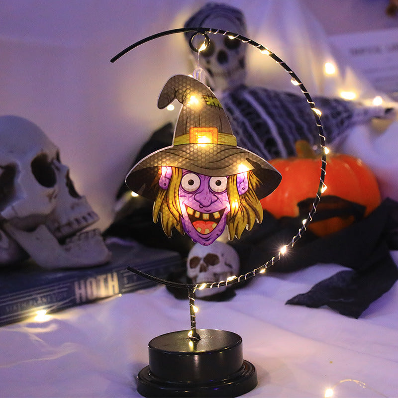 Lampada decorativa da modellazione in ferro battuto a LED per Halloween, lampada decorativa per atmosfera