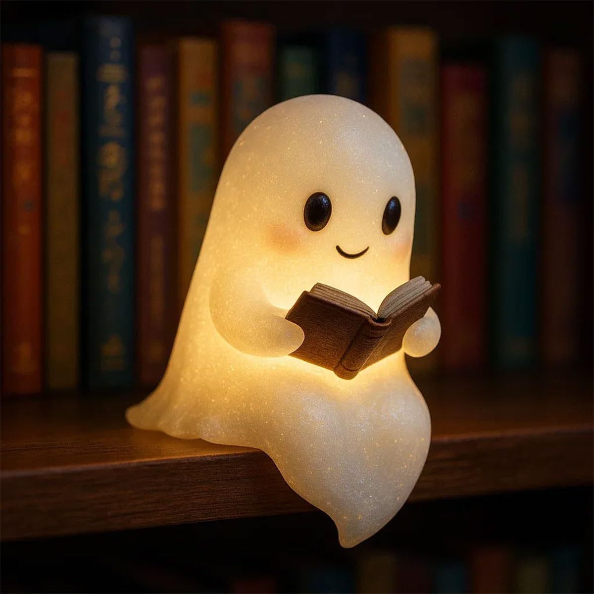 Graziosa luce notturna a LED a forma di fantasma: lampada da comodino per bambini e decorazione di Halloween