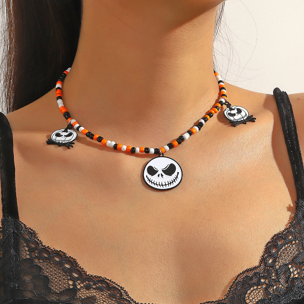Collana di Halloween Pipistrello Fantasma Teschio Ciondolo Zucca Ragno Accessori