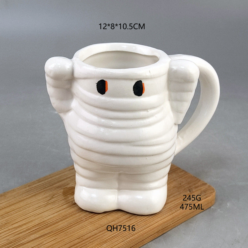 Tazza in ceramica a forma di fantasma mummia di Halloween