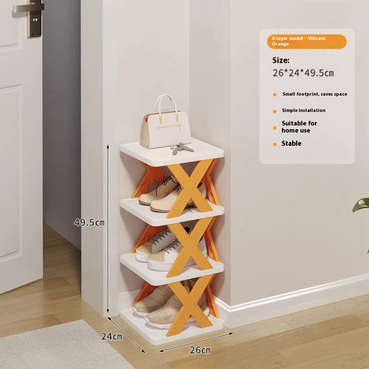 Dust-proof Door Narrow Folding Shoe Rack For Small Office Dormitory