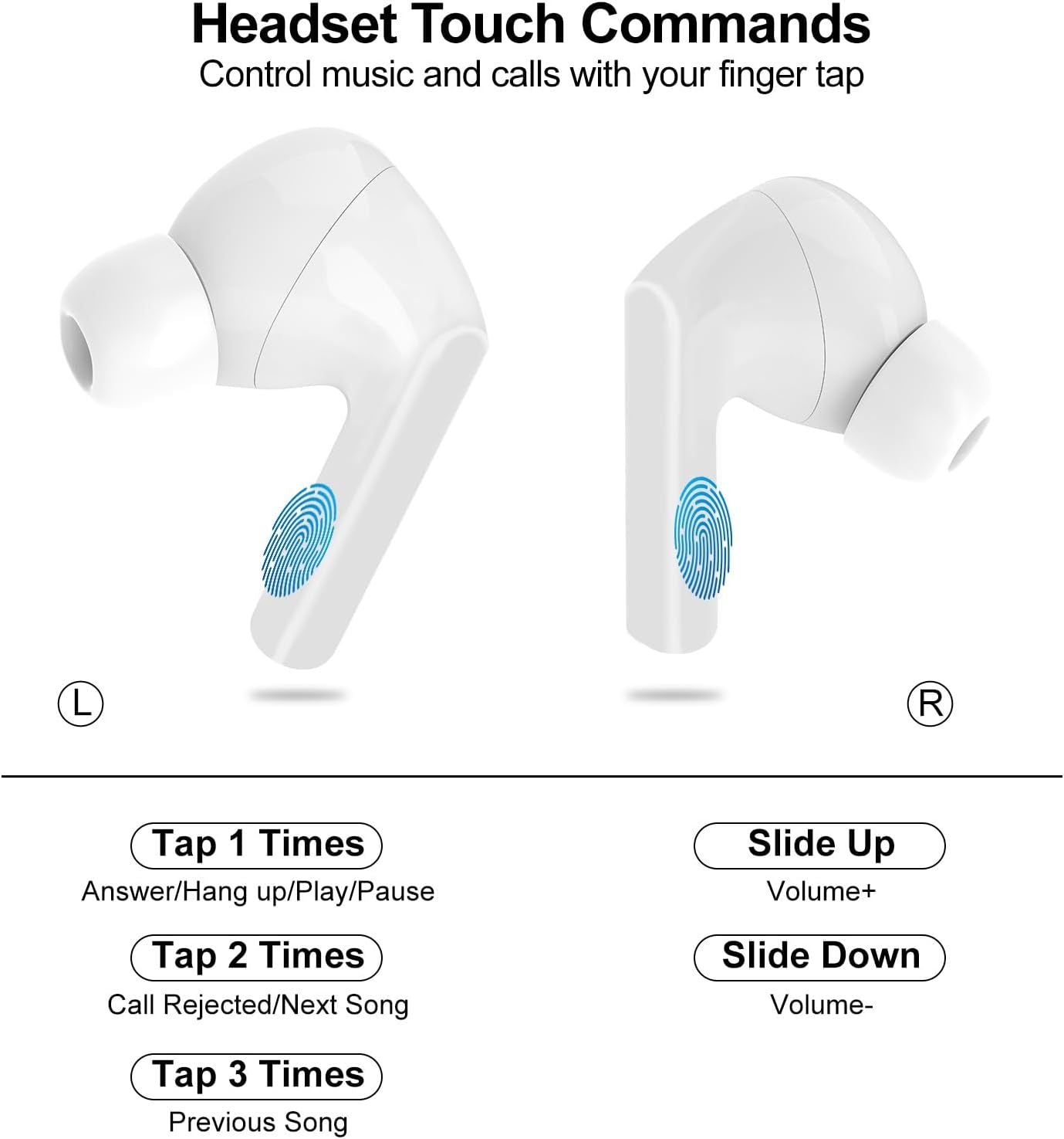 Auricolari wireless Bluetooth In-Ear per telefoni Android e iOS
