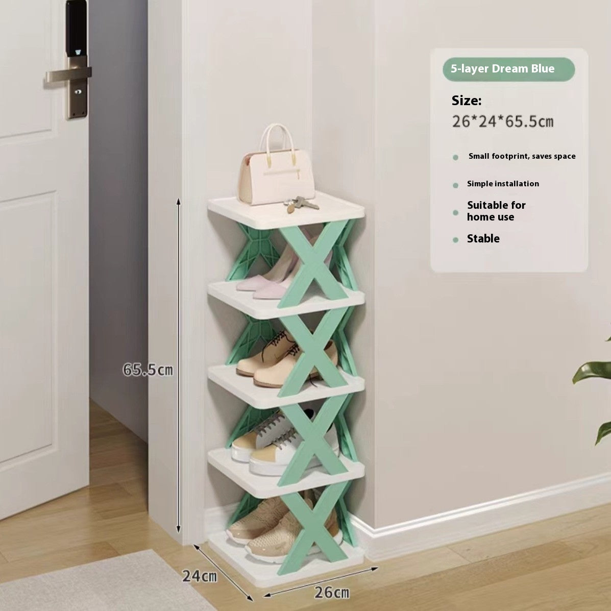 Dust-proof Door Narrow Folding Shoe Rack For Small Office Dormitory